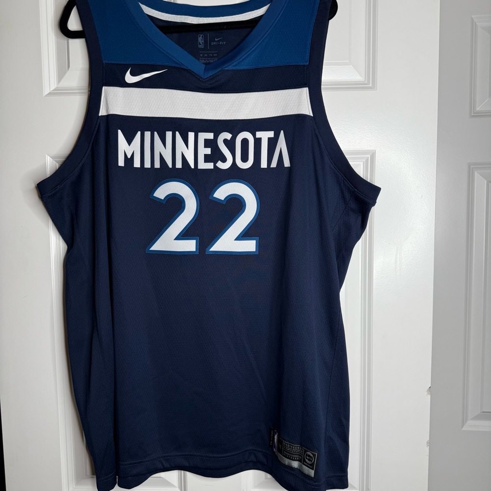 Nike Minnesota Timberwolves Blue and White Basketball Jersey